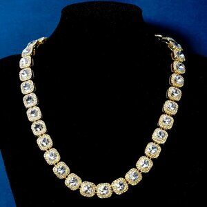⭐ Large 22" Long Iced Out Diamond 46 Ctw. Chain 13mm Wide 18k Yellow Gold ⭐
